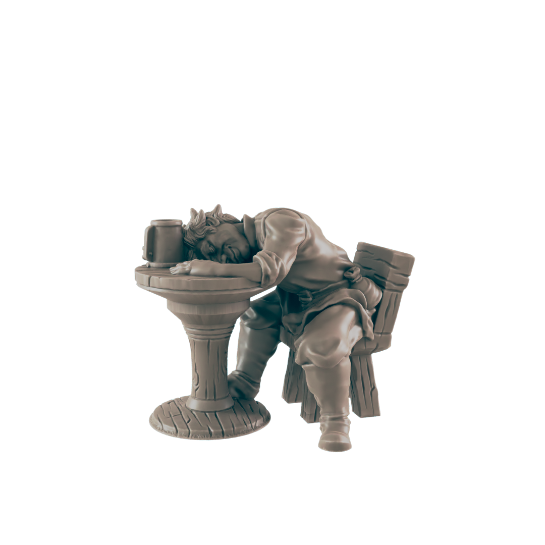 Human Drunkard at table