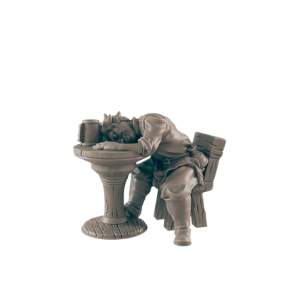 Human Drunkard at table