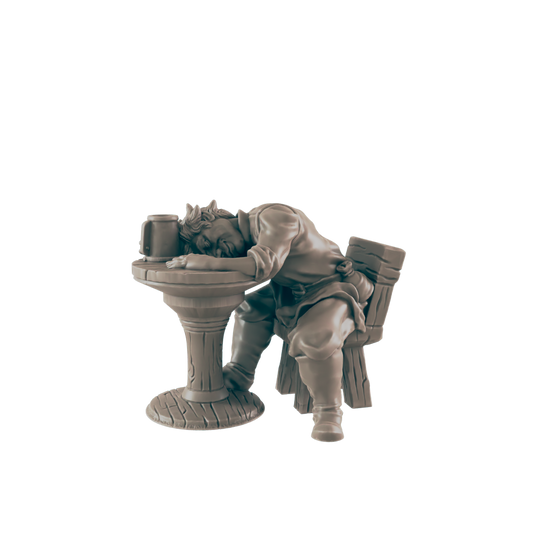 Human Drunkard at table