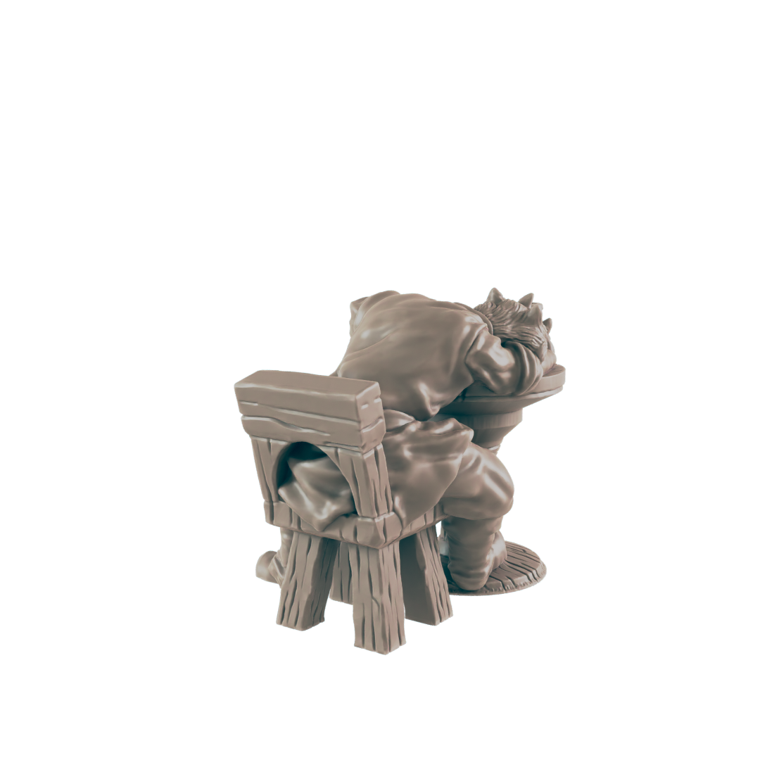 Human Drunkard at table