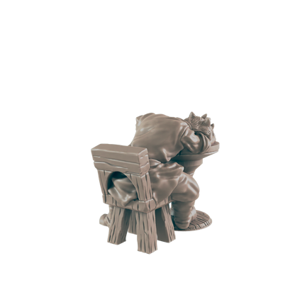 Human Drunkard at table